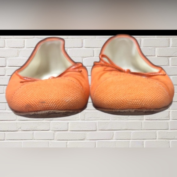 Chanel Orange Canvas CC Ballet Flats 36.5 Made in Italy 6.5 - Picture 7 of 10